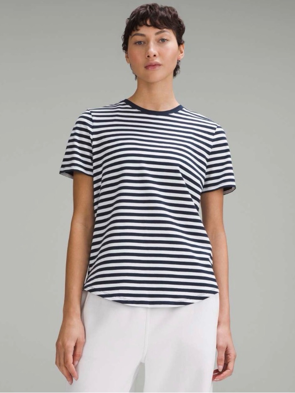 lululemon athletica Navy and White love crewneck tshirt